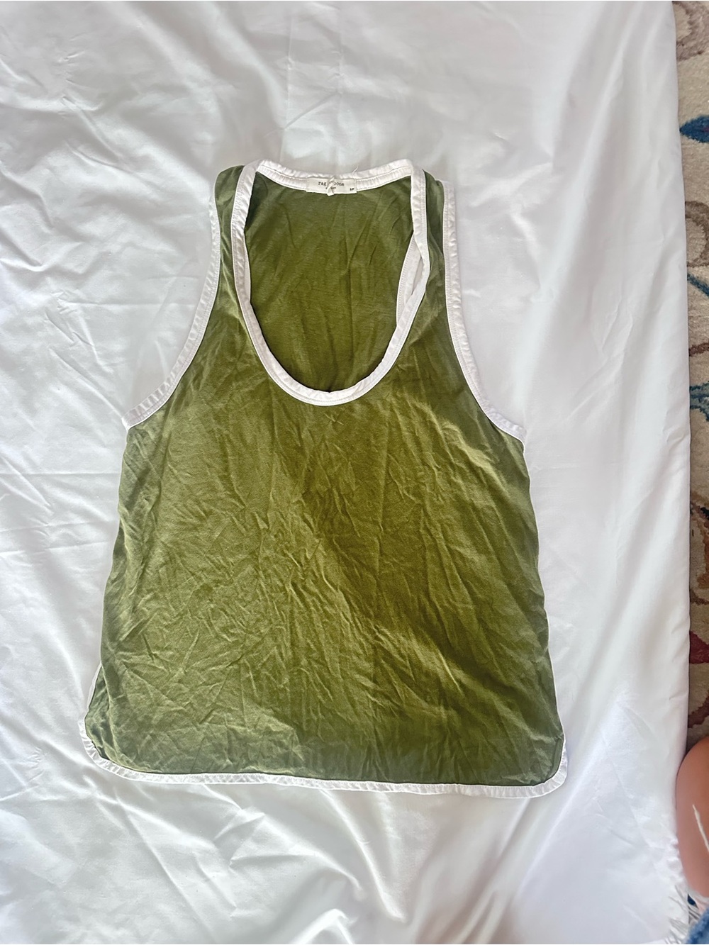 rag & bone Olive Green Tank with White Trim